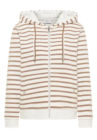 CECIL - Langarm Jacke mit Kapuze und Struktur snow cloud beige - Gr. - S