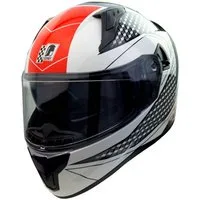 RÖMER HELME Motorradhelm RO202216 – Integralhelm, Sonnenvisier, weiss-rot, Belüftung & Komfort