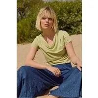 Tranquillo T-Shirt Slub Jerseyshirt Giina aus Bio-Baumwolle GOTS-zertifizierte Bio-Baumwolle mit Wasserfallausschnitt