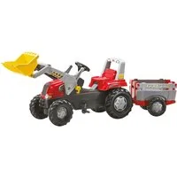 rolly toys® Tretfahrzeug Junior RT, Kindertraktor mit Lader und Anhänger