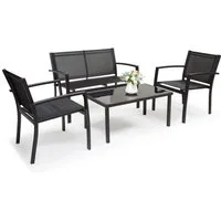 Mondeer Balkonset Gartenmöbel Set, (1 Tisch mit 1 Doppelstuhl 2 Einzelstühlen), Garten und Balkon
