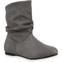 VAN HILL 902283 Schlupfboots Damen Schlupfstiefel Leder-Optik Stiefeletten Bequeme