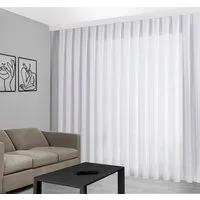 DecoHome24 Gardine Voile Weiß mit Falten (1 St), Faltenband, transparent, Store