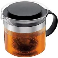 Bodum Teekanne Teekanne 1,0 l Bistro Nouveau schwarz, 1.00 l, (1-St), Teekanne, 1 l, Borosilikatglas, schwarz
