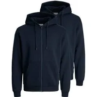 Jack & Jones Hoodie 2er Pack Bradley (Spar-Set, 2-tlg) Sweatjacke / Hoodie - Atmungsaktiv - Kapuzenjacke aus Sweat