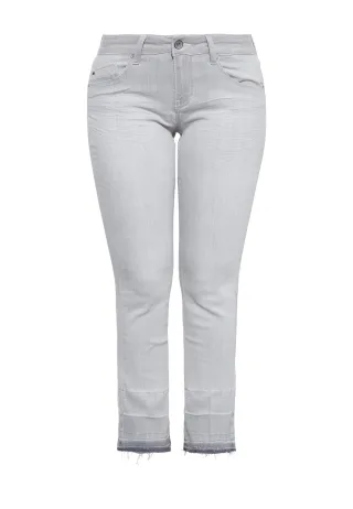 Amor, Truth & Trust Damen ATT JEANS Damen Jeanshose mit offenen Saumkanten und Waschung Brenda grau