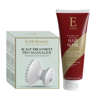 Hyaluronsäure & Kollagen Haarmaske 250ml + Kopfhautbehandlung Pro Massagegerät