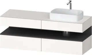 Duravit Qatego Konsolenwaschtischunterbau wandhängend Weiß Supermatt 1600x550x600 mm - QA47780498400 QA4778049840000