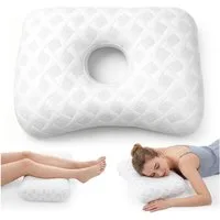 AKKEE Nackenstützkissen Ohrpiercing-Kissen Donut Piercing Mit Ohrloch, Mini Orthopädisches, Für Seitenschläfer Schmerzlinderung Bei Ohrschmerzen