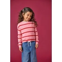 KIDS ONLY Strickpullover KMGFRANCA LIFE SHORT LS STRIPE KNT NOOS Viskosemischung, loose fit