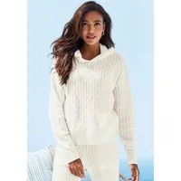 French Connection Kapuzenpullover mit Zopfmuster und Rippbündchen, Loungewear