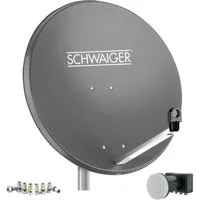 Schwaiger 714517 SAT-Antenne (75 cm, Stahl, Quad LNB, anthrazit)