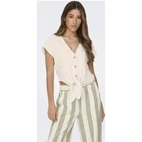 ONLY Kurzarmbluse ONLSIESTA SS KNOT LIN BL SHIRT PNT NOOS Viskosemischung, regular fit