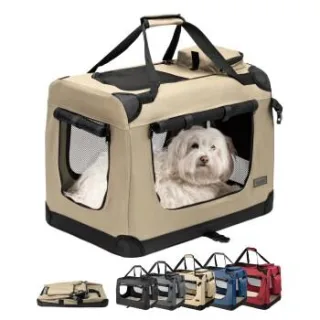 Lionto Hundetransportbox - faltbar - beige M
