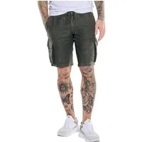 emilio adani Cargobermudas Herren Cargo-Bermuda aus 100% Leinen, Oliv