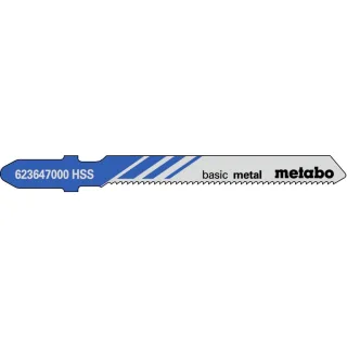 Metabo Stichsägeblätter basic metal 51 / 1,2 mm HSS speziell für Kurvenschnitte - 5 Stück - 623647000