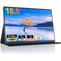 Bundviel Portable Monitor 18,5 Zoll Tragbarer Laptop Full HD IPS mit HDR 1080P Portabler Monitor