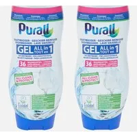Spectrum 2 Flaschen Purall All-In-One-Gel je 720 ml Geschirr Reiniger Gel Spülmaschinenreiniger (2-St)