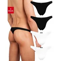 Fabio Farini String Herren Unterhosen - Männer Tangas aus atmungsaktiver Mikrofaser (4-St) im sportlichen Look mit Karo-Muster
