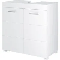 Homfa Waschbeckenunterschrank Unterschrank Badezimmerschrank mit 2 Türen, weiß, 60x31x60cm
