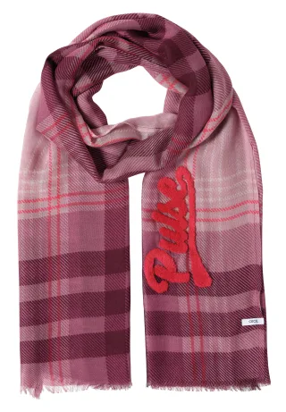 CECIL - Karierter Schal mit Stickerei velvet rose - Gr. - ONE SIZE