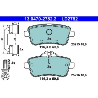 ATE Bremsbel?ge hinten Mercedes Gl-Klasse Gle Gls M-Klasse 13.0470-2782.2