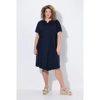 Ulla Popken Midikleid Midikleid Tunika-Ausschnitt Halbarm Biobaumwolle