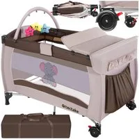 tectake Baby-Reisebett Kinder Reisebett, klappbar und höhenverstellbar