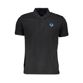 Gianmarco Venturi Schwarzes Baumwoll-Herren-Polohemd