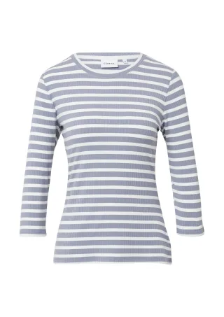 comma - T-Shirt grau/weiß - Gr. - 38