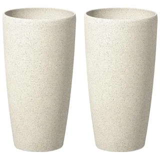 Beliani Blumentopf, Beige, Stein, 42 cm, Dekoration, Blumen & Zubehör, Übertöpfe