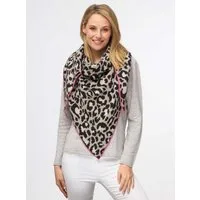 Zwillingsherz Dreieckstuch "Summer Lacey", Feinstrick, Leomuster, Neonkante