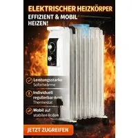 AMBIENTE-LEBENSART.DE Heizgerät Heizkörper-Elektroheizung-Mobiler Heizkörper-Heizstrahler Ölradiator, 2000 W