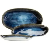 MÄSER Servierplatte Frozen, Servierplatten-Set, Steinzeug, Steinzeug, (Set, 3-tlg)