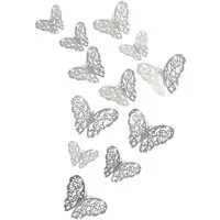KINSI 3D-Wandtattoo 3D-Schmetterlings-Wandaufkleber,Wanddekoration Metalltextur, 3D Hohlwandaufkleber,kreative Aufkleber
