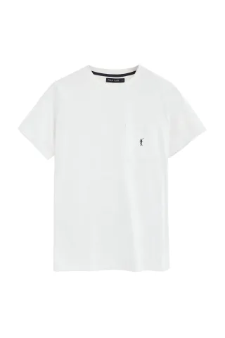 T-Shirt weiß mit Brusttasche und Rigby Go Logo