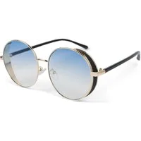 styleBREAKER Sonnenbrille Runde Sonnenbrille mit Glitzer Side Shield (1-St) Gradient