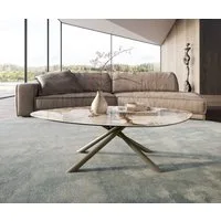 DELIFE Couchtisch Edge, Organisch 140x76 cm Keramik Minas Melange Sarity Metall Effektfinish T