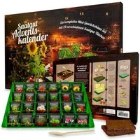 Baza House of Seeds Adventskalender Saatgut Adventskalender 2026 – 24 Samenarten & Mini-Gewächshaus, Geschenk für Gartenliebhaber/mit Blumen-, Gemüse- und Kräutersamen