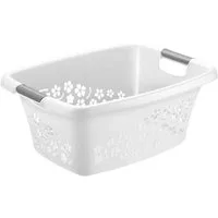 ROTHO Wäschekorb Rotho Wäschekorb Flowers 25 L mistletoe white