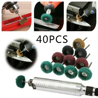 40 Pack Abrasive Buffing Polishing Wheel Set 1 Inch Fine Medium Coarse Grit Rotary Tool Accessories Rust Removal Metal J
