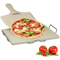 relaxdays Pizzastein Set 1,5 cm, Cordierit
