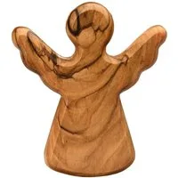 Kassis Geschenkartikel Engelfigur Schutzengel als Handschmeichler aus Olivenholz, handgemacht, handgefertigt in Bethlehem, Geschenk zu mehreren Anlässen
