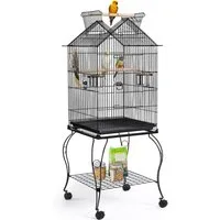Yaheetech Vogelkäfig, Vogelvoliere auf Rollständer Vogelhaus abziehbare Ständer