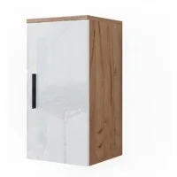 Vicco Hängeschrank Irma, Weiß Hochglanz/Goldkraft Eiche, 30 x 59 cm mit Regal (1-St)