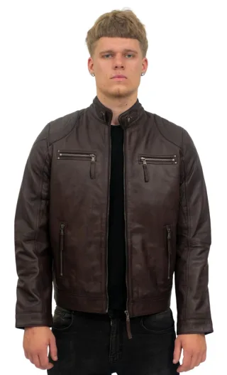 Herren Moto Leder Bikerjacke-Taiwan