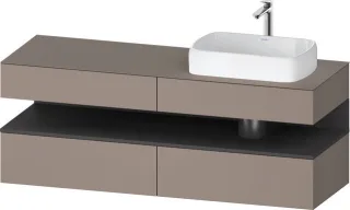 Duravit Qatego Konsolenwaschtischunterbau wandhängend Basalt Matt 1600x550x600 mm - QA4778049430000 QA4778049430000