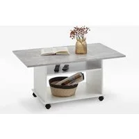 FMD Möbel Couchtisch in weiß-Beton LA - 100x44x60cm (BxHxT)