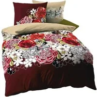 Kaeppel Bettwäsche Kaeppel Linon / Renforcé Bettwäsche 135x200cm 2 tlg. Dolce Vita, Renforcé, 2 teilig, Bettwäsche mit großem Blumenmotiv und einem Wendekopfkissen