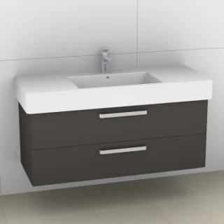 Artiqua 411 Waschtischunterschrank für Vero 032912 Stahlgrau, 411-WU2L-D10-7142-88 411-WU2L-D10-7142-88